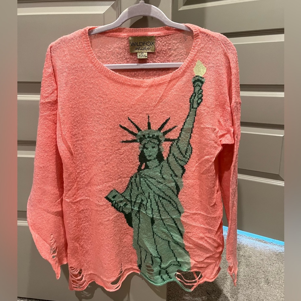 Wildfox Statue of Liberty Sweater in pink